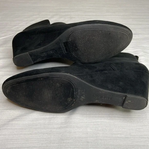 Forever 21 Black Wedge Booties Size 8 - Picture 2 of 5